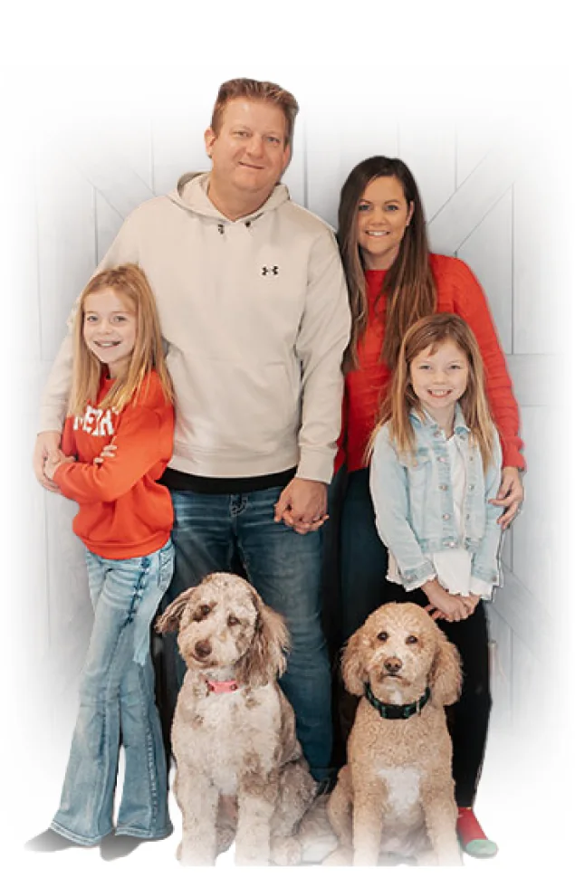 Derrick Kunz with his family